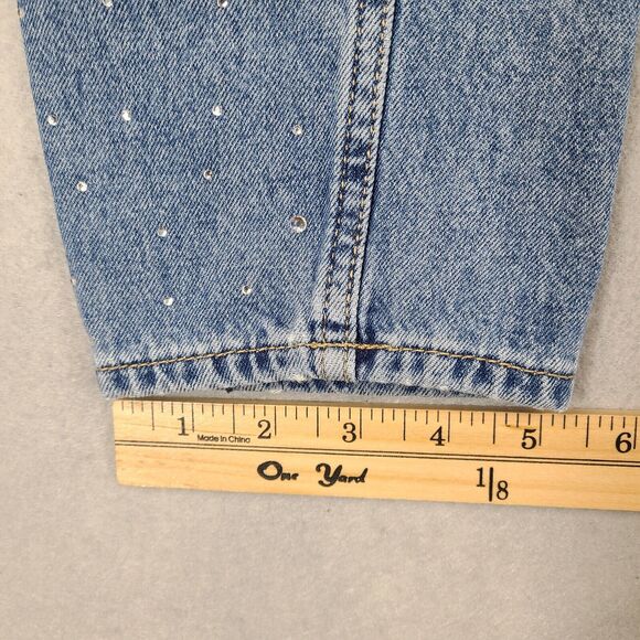 Divided by H&M Jeans Women's Size 2 (24x25.5) Button Fly Bling‎ Rhinestone Blue - Picture 11 of 11